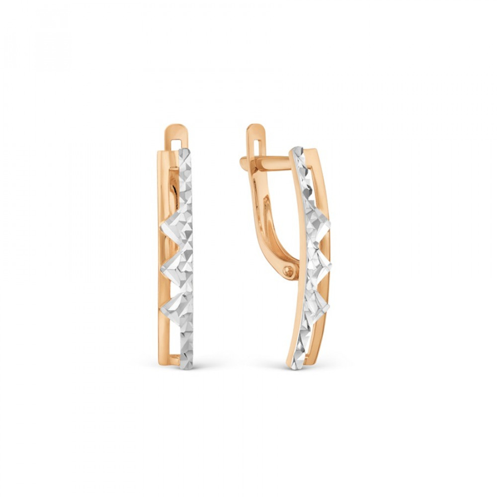 Red Gold earrings 14062Б018 with rhodium