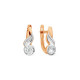 Red Gold earrings 142029244 with pheanite  and rhodium