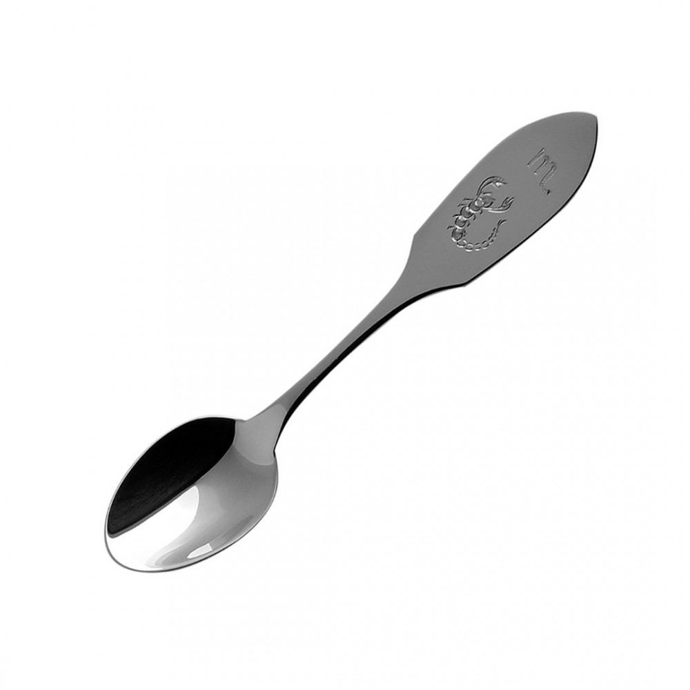 Silver coffee spoon with zodiac sign Scorpio