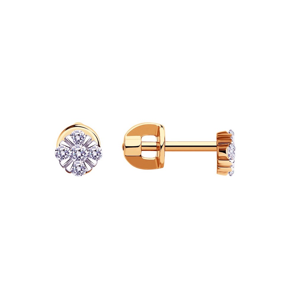 Red Gold Earrings 029375 with pheanite