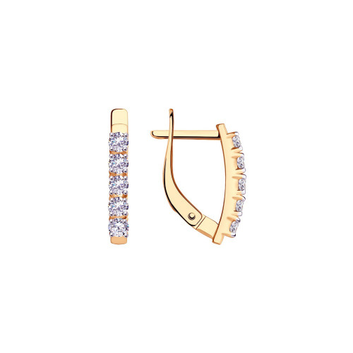 14K Red Gold earrings 029484 with pheanite and rhodium 