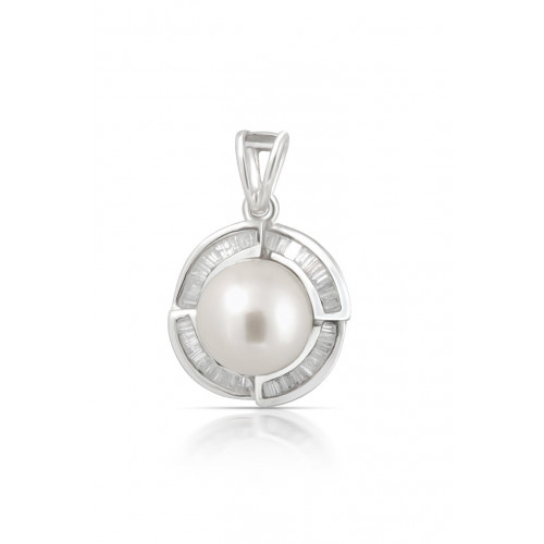 Gold pendant 750 with diamonds and pearl