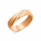 Zelta laulības gredzens 5 mm 585 ar briljantu