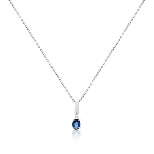 Gold necklace 585 with diamond, sapphire
