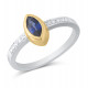 Gold ring 585 with diamonds and sapphire
