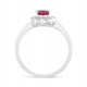 Gold ring 585 with diamonds and ruby