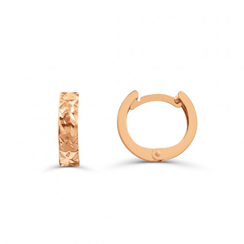 Золотые серьги-кольца ZAU0054 из красного золота 585 пробы