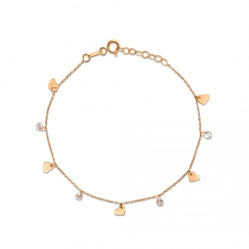 Gold bracelet with cubic zirconia585