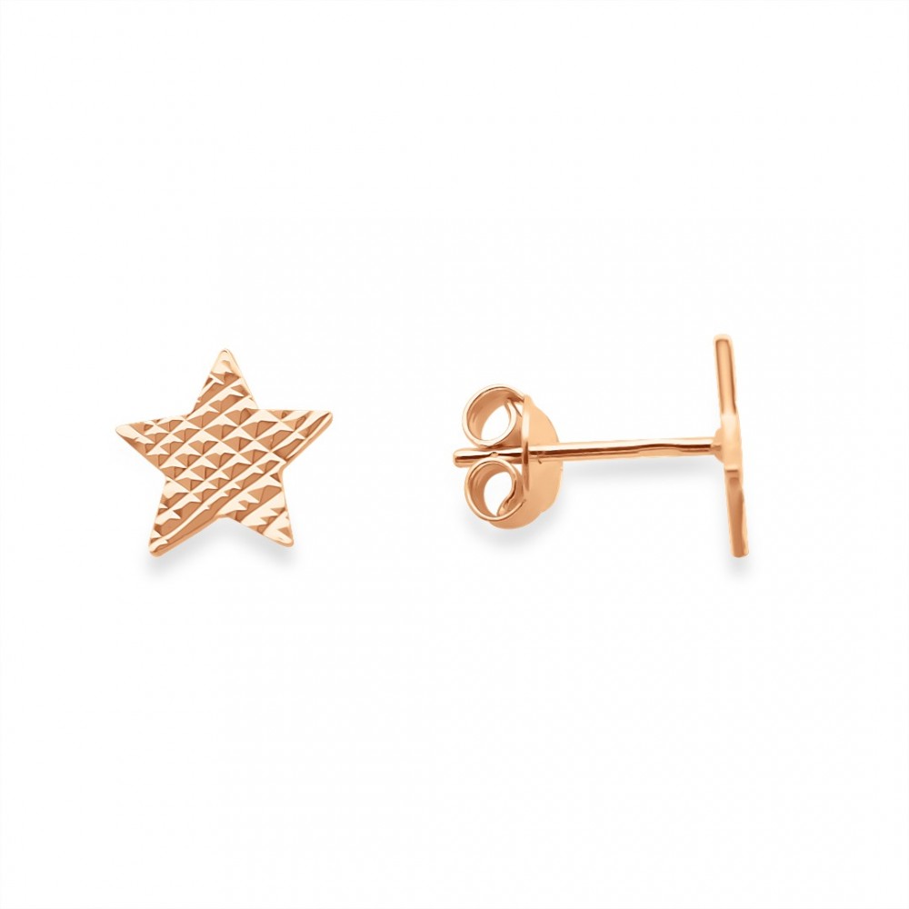 Red Gold  stud earrings ZAU0090