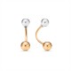 Red Gold  stud earrings ZAU0106 with rhodium