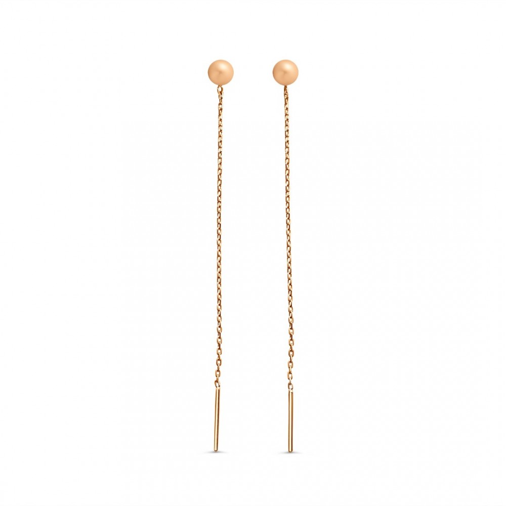 Red Gold  chain earrings ZAU0114