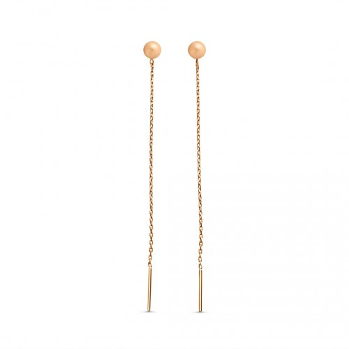 14K Red Gold  chain earrings ZAU0114