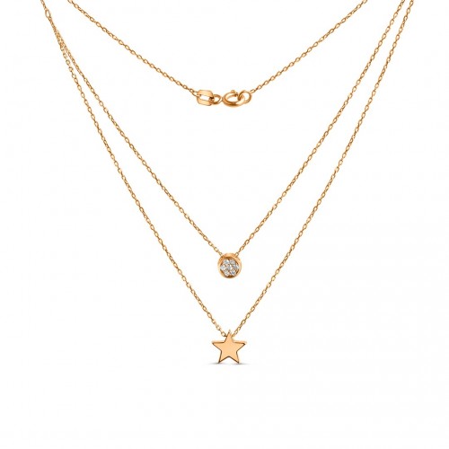 Gold necklace  with cubic zirconia 585