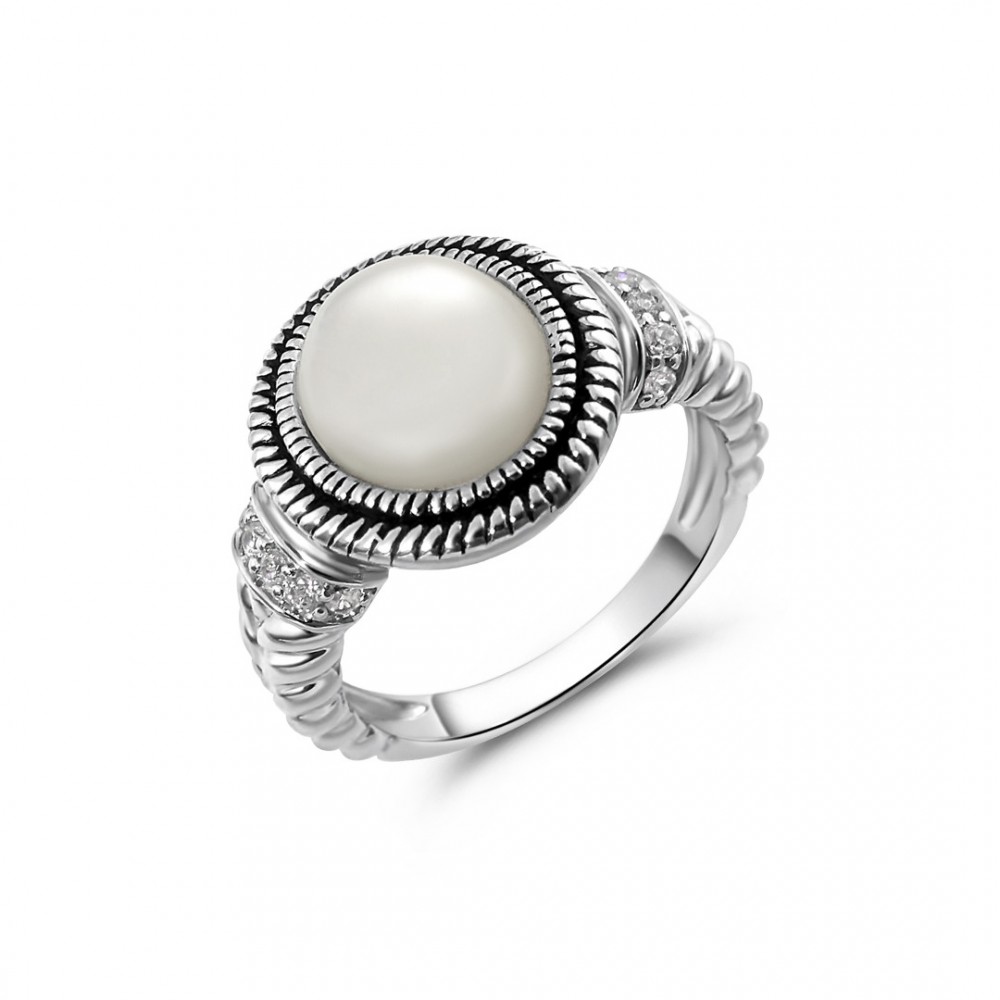 Silver 925 ring SGR0003 with pearl