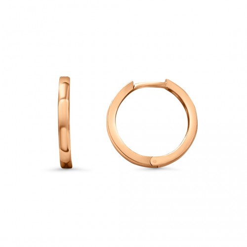 Золотые серьги-кольца ZAU0164 из красного золота 585 пробы