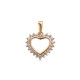 14K Red gold pendant HEART ZKU0032 with pheanites