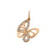 14K Red gold pendant BUTTERFLY ZKU0039 with pheanite