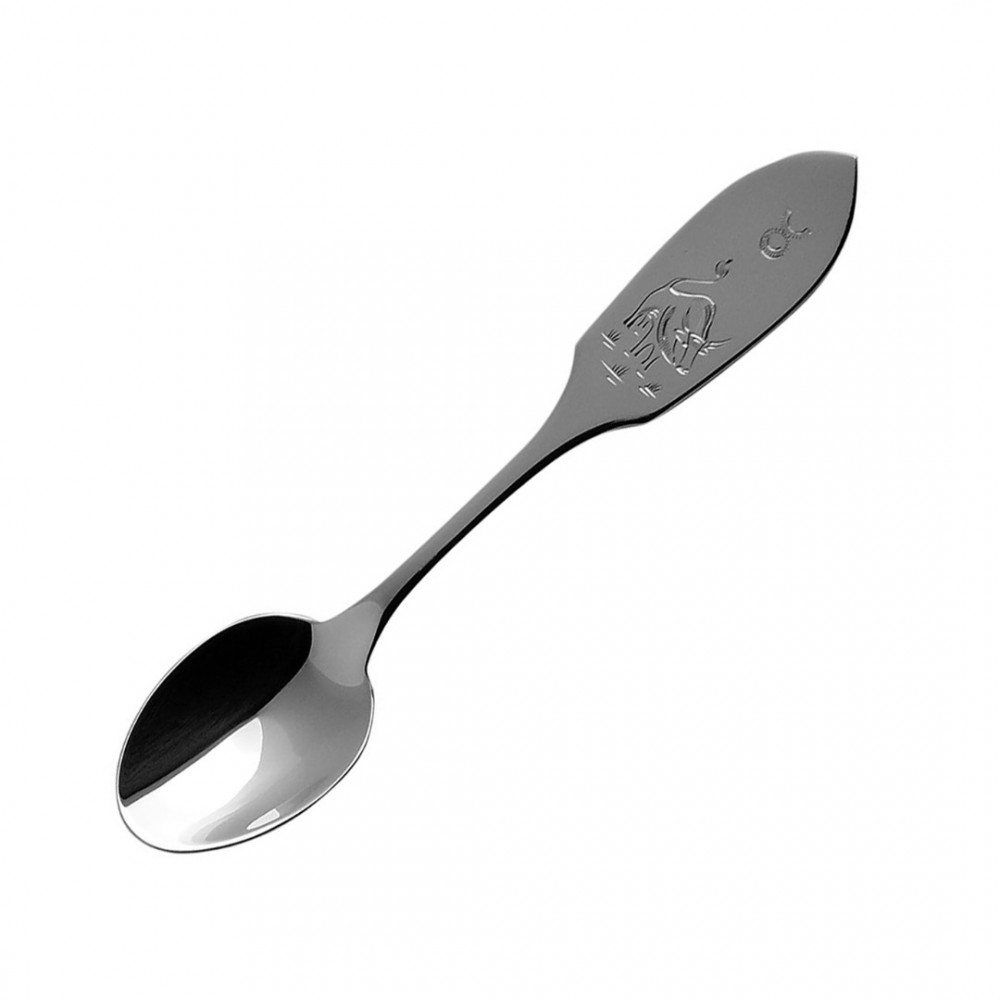 Silver coffee spoon with zodiac sign Taurus