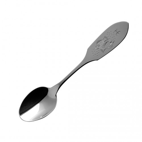 Silver coffee spoon with zodiac sign Fish